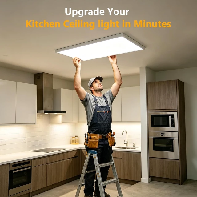 Alt view image 3 of 6 - 2x4FT LED Flat Panel Light Surface Mount Kits, 2" Wide Frame, 2 Pack