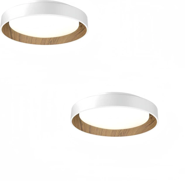 Main image of 2pack White Flush Mount Ceiling Light,13inch Vintage Ceiling Light,Dimmable Led Minimalist Ceiling Lamp,24W Ceiling Light Fixture Wood Grain,Ceiling Lamp for Bedroom,Kitchen,Hawlly,Laundry