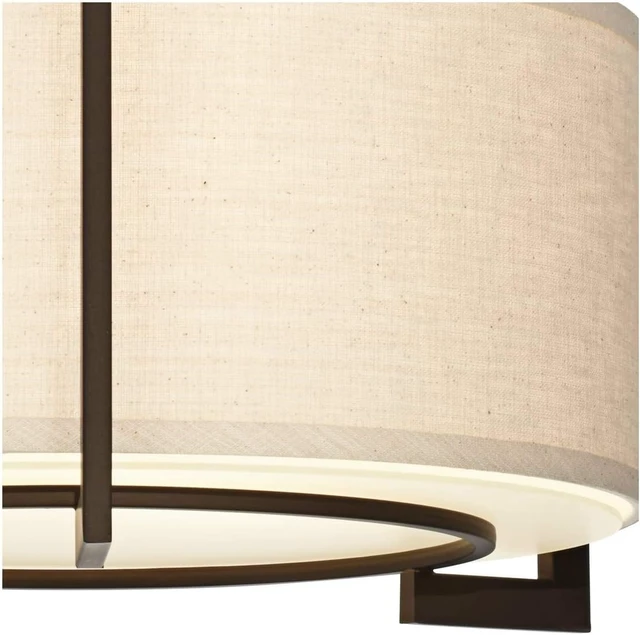 Alt view image 3 of 7 - Stinson 17 1/4" Wide Linen Bronze 3-Light Semi-Flush Mount Ceiling Fixture