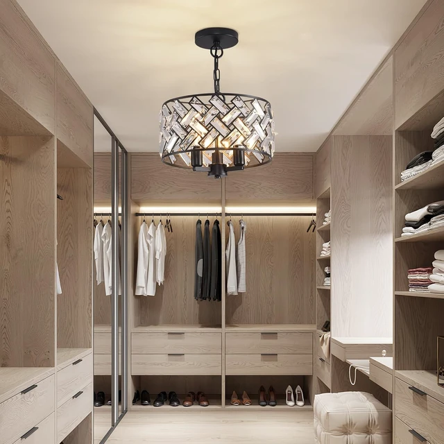 Alt view image 7 of 7 - lobolighting 11'' Black Crystal Chandelier, 3-Light Modern Chandelier