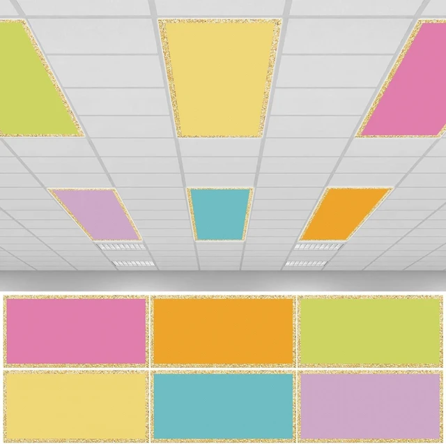 Main image of 6 Pack Classroom Fluorescent Magnetic Light Covers,2x4ft Pastel Bights