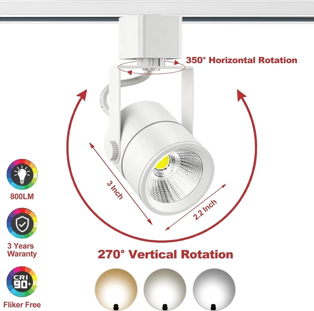 Alt view image 7 of 7 - 6-Light Track Lighting Kit with 6.6FT H Type Track Lighting Rail and Floating Canopy Connector, 2700K-6500K Stepless Dimming H Type Dimmable Track Light Fixtures Ceiling Spot Light, White