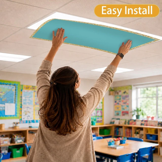 Alt view image 4 of 7 - 6 Pack Classroom Fluorescent Magnetic Light Covers,2x4ft Pastel Bights