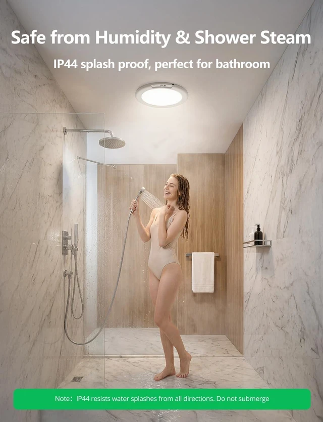 Alt view image 7 of 7 - Bojim 8000mAh Motion Sensor Closet Light Rechargeable Ceiling Light with Remote, Large Bright Battery Operated Wireless Shower Lamp Stick on Lighting for Pantry Hallway Wardrobe Basement 2Pack