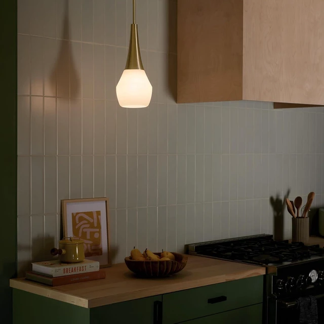 Alt view image 7 of 7 - Kichler Deela Pendant Light, Opal Glass, Champagne Bronze