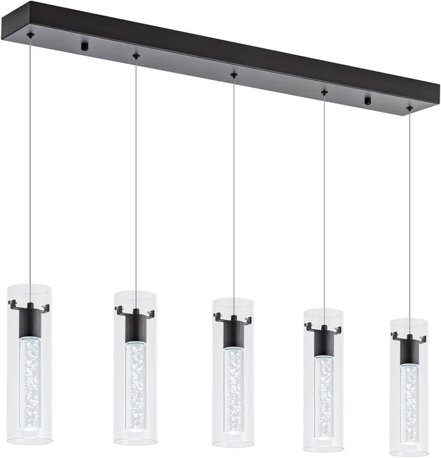 Alt view image 2 of 7 - Black 5-Light Pendant Lights for Kitchen Island