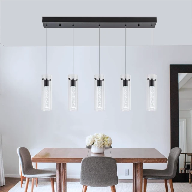 Alt view image 6 of 7 - Black 5-Light Pendant Lights for Kitchen Island