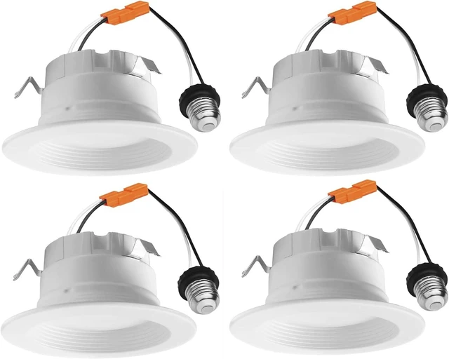 Main image of 8W 3" LED Baffled Recessed Downlight Lamp, Dimmable, 500 Lumen, 5 Adjustable Color (2700K, 3000K, 3500K, 4000K, 5000K). (4 Pack)