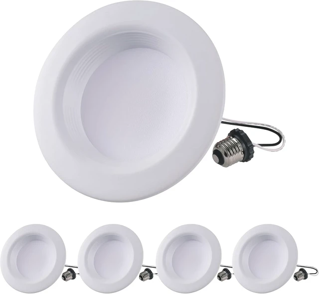 Alt view image 6 of 6 - 8W 3" LED Baffled Recessed Downlight Lamp, Dimmable, 500 Lumen, 5 Adjustable Color (2700K, 3000K, 3500K, 4000K, 5000K). (4 Pack)