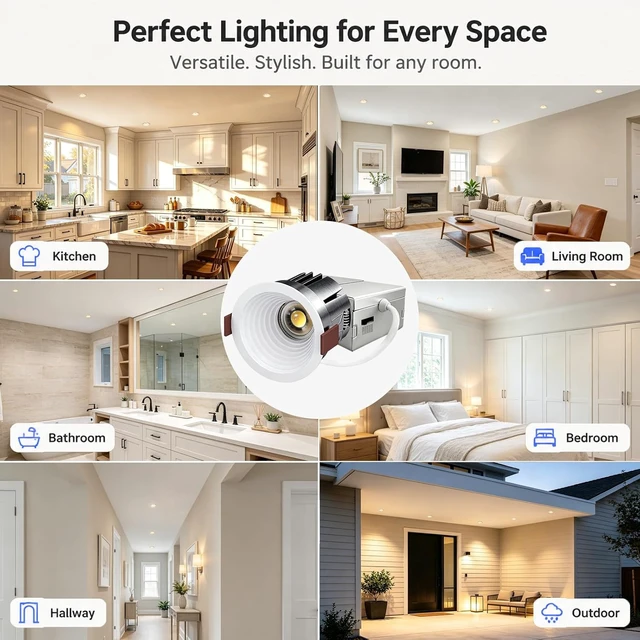 Alt view image 2 of 7 - 3 Inch LED Recessed Shower Light Wafer COB, 5CCT 12W, 1120 LM 6 Pack