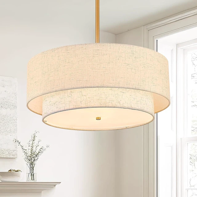 Main image of 18-inch 3-Light Double Drum Chandelier for Dining Room, Bedroom