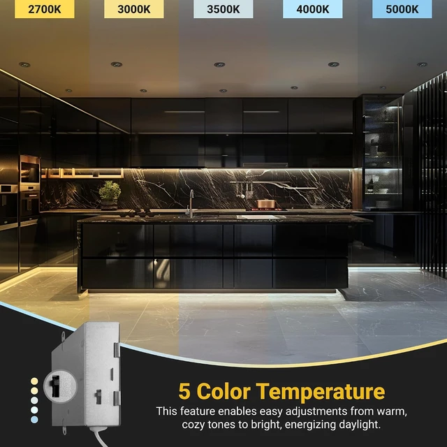 Alt view image 6 of 7 - NUWATT 3 Inch Bronze Gimbal LED Recessed Lights CCT 2700K-5000K, ETL, 4 PK