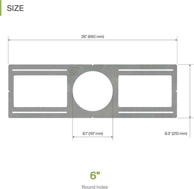 Alt view image 2 of 7 - ASD 24 Pack New Construction Mounting Plate, 6 Inch Wafer Light Bracket