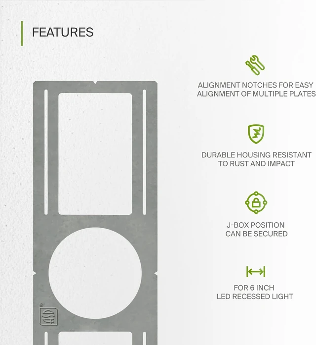 Alt view image 3 of 7 - ASD 24 Pack New Construction Mounting Plate, 6 Inch Wafer Light Bracket
