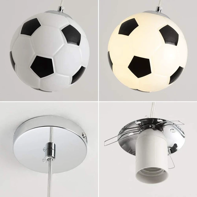 Alt view image 2 of 7 - Glass Soccer Ball Ceiling Lamp Light Pendant Sliver Xmas Gift Teenager