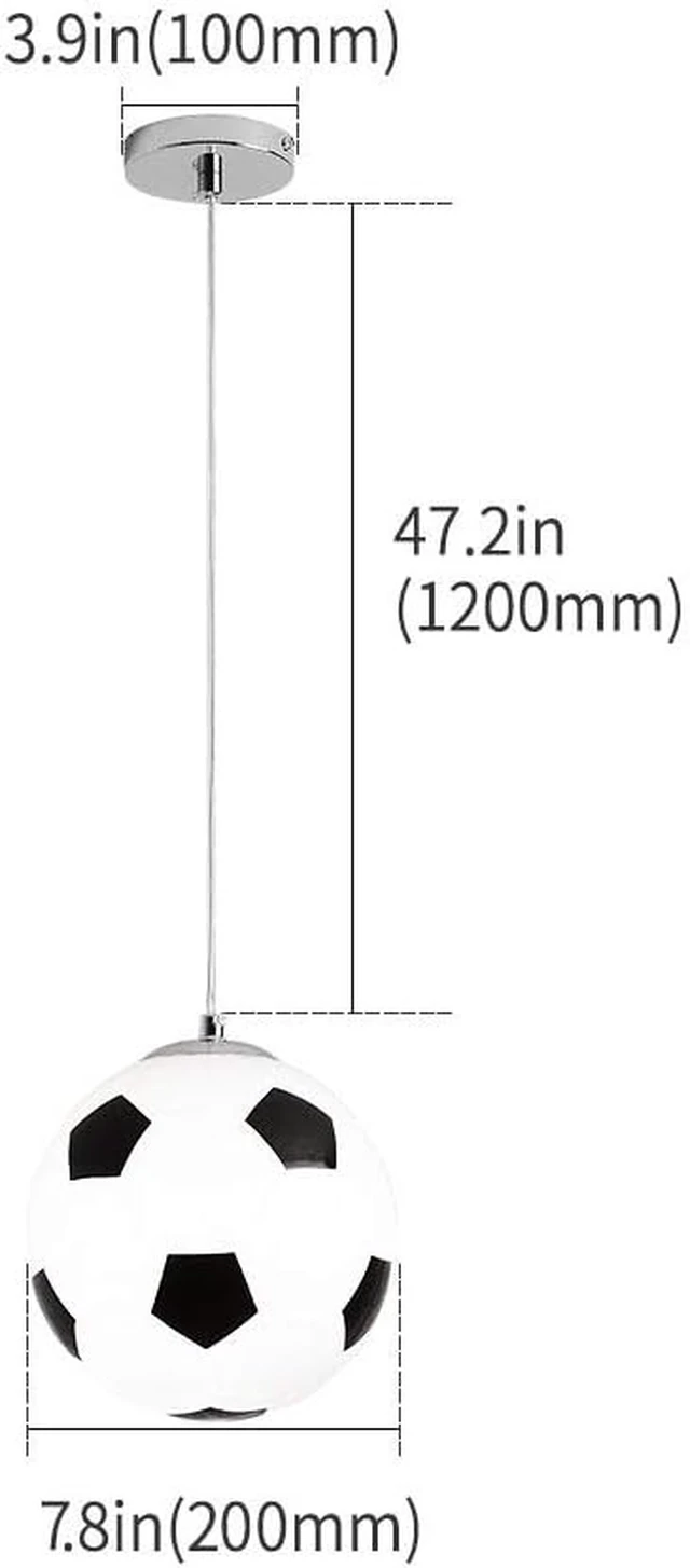 Alt view image 7 of 7 - Glass Soccer Ball Ceiling Lamp Light Pendant Sliver Xmas Gift Teenager