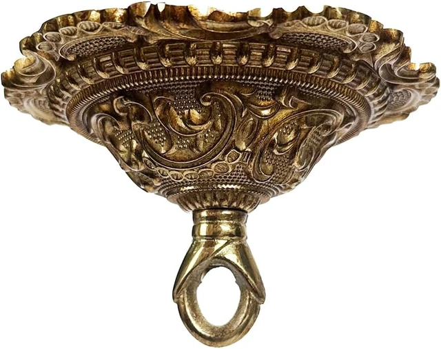 Alt view image 2 of 6 - 5.51" All Copper Ceiling Cover Plate can Light Conversion Kit to Pendant Light Cover, Chandelier Canopy Kit with Replacement Parts and Lamp Parts Hardware, Lamp Parts Light Fixture Cover
