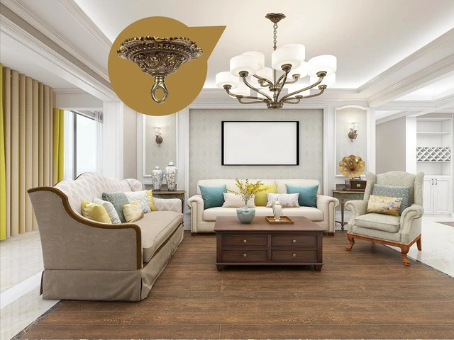 Alt view image 5 of 6 - 5.51" All Copper Ceiling Cover Plate can Light Conversion Kit to Pendant Light Cover, Chandelier Canopy Kit with Replacement Parts and Lamp Parts Hardware, Lamp Parts Light Fixture Cover