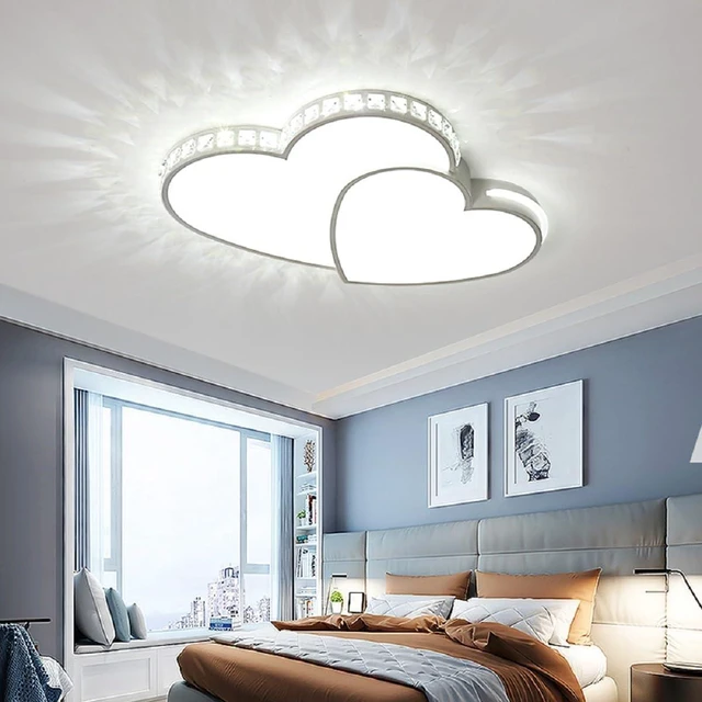 Alt view image 3 of 7 - Gdrasuya10 Heart Shaped Crystal LED Ceiling Light, Modern Crystal Shining Flush Mount Ceiling Light Lamp Romantic Heart Light Fixture for Living Room Bedroom (Cool White Light)