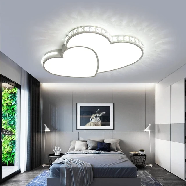 Alt view image 6 of 7 - Gdrasuya10 Heart Shaped Crystal LED Ceiling Light, Modern Crystal Shining Flush Mount Ceiling Light Lamp Romantic Heart Light Fixture for Living Room Bedroom (Cool White Light)