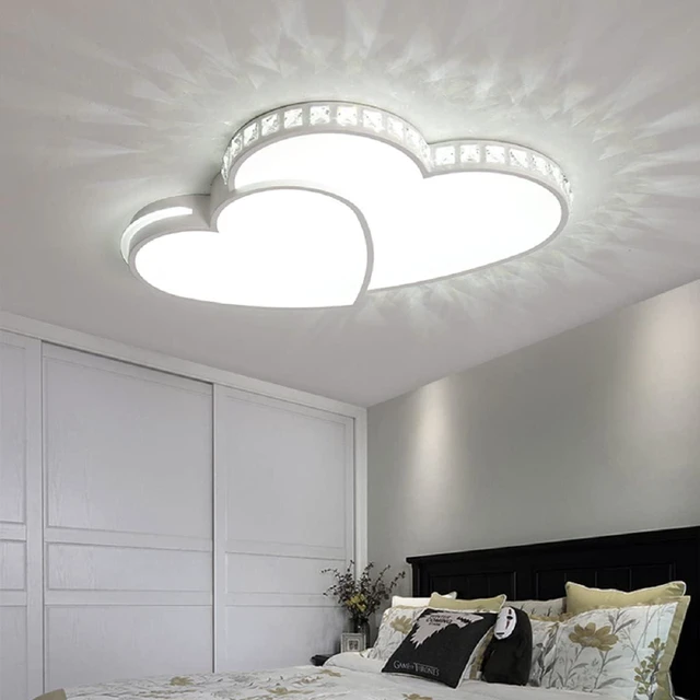 Alt view image 2 of 7 - Gdrasuya10 Heart Shaped Crystal LED Ceiling Light, Modern Crystal Shining Flush Mount Ceiling Light Lamp Romantic Heart Light Fixture for Living Room Bedroom (Cool White Light)