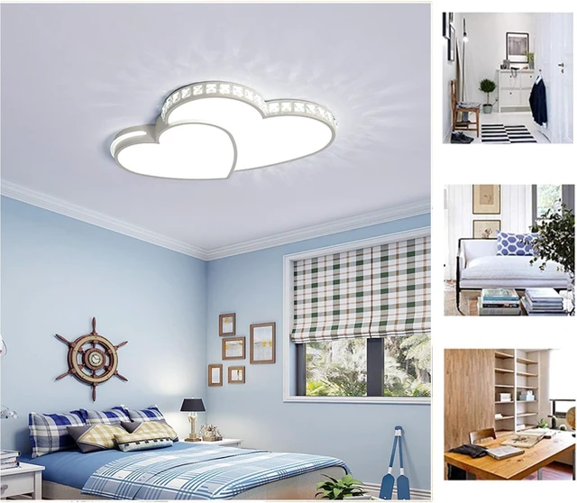 Alt view image 4 of 7 - Gdrasuya10 Heart Shaped Crystal LED Ceiling Light, Modern Crystal Shining Flush Mount Ceiling Light Lamp Romantic Heart Light Fixture for Living Room Bedroom (Cool White Light)