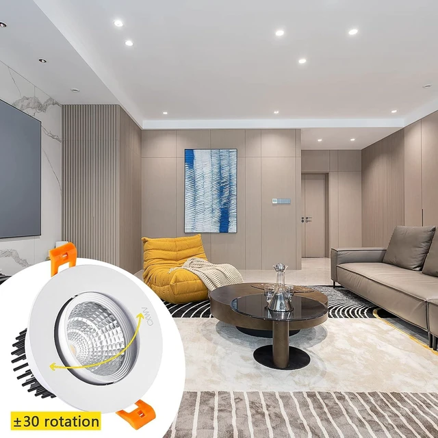Alt view image 6 of 7 - 3 Inch LED Recessed Downlight, 5W COB Ceiling Light with Driver, 3000K/4000K/6000K, CRI92, 410lm, 50W Halogen Bulb Equivalent Lighting Fixture, FCC Certification (6 Pack - Round)