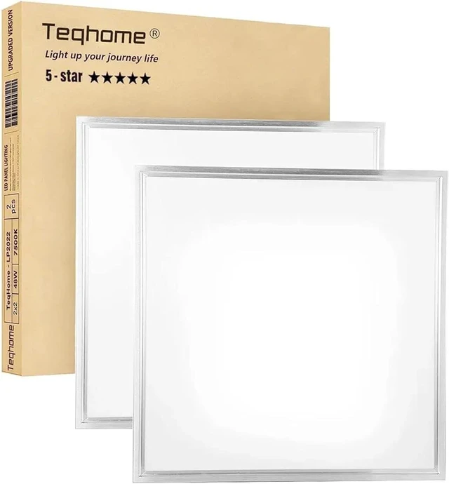 Main image of LED Flat Panel Light 2x2 ft,White LED Drop Ceiling Office Lights,48W=150W Indoor Commercial Flat Backlit Fixture, 5800LM/7500K,CE & RoHS Certified,Dustproof & Troffer Recessed Edge-Lit Design,1 Pack