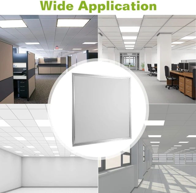 Alt view image 6 of 7 - LED Flat Panel Light 2x2 ft,White LED Drop Ceiling Office Lights,48W=150W Indoor Commercial Flat Backlit Fixture, 5800LM/7500K,CE & RoHS Certified,Dustproof & Troffer Recessed Edge-Lit Design,1 Pack
