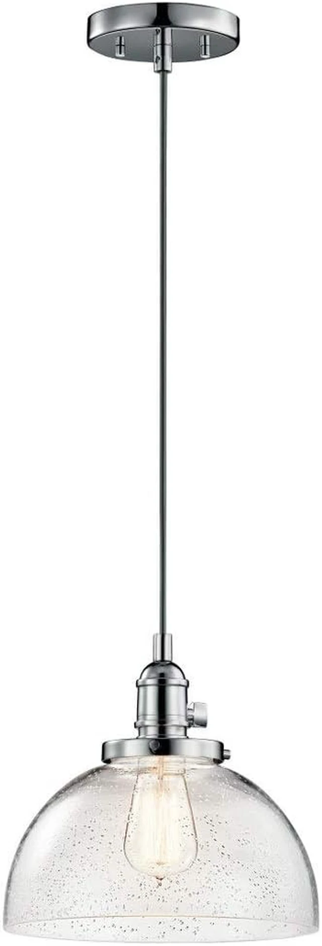 Alt view image 7 of 7 - Kichler Avery Goblet Mini Pendant Light, Seeded Glass, Chrome