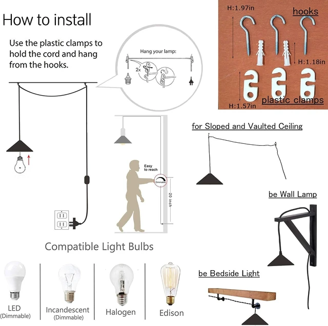 Alt view image 3 of 6 - Swag Pendant Light with 15ft Plug-in UL Dimmable Cord Retro Ceramic Marble Shade Light Fixtures Nordic Decoratefor Hanging Ceiling Light for Dining Room Bulbs Not Included