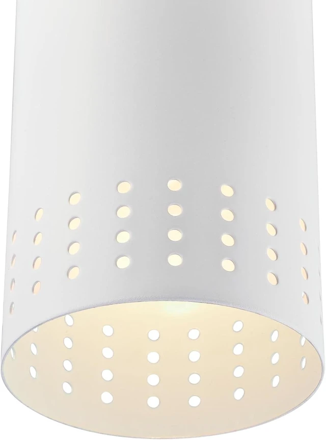 Alt view image 3 of 5 - Westinghouse 6356700 Contemporary One-Light Adjustable Perforated Cylindrical Metal Shade, White Finish Mini Pendant
