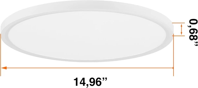 Alt view image 7 of 7 - Sylvania 15" Dual Selectable Slim Ceiling Light Fixture, 24W/28W/32W, 2200/2600/3000 LMS, 5 Color Selectable (2700/3000 / 3500/4000 / 5000K), Dimmable, White Finish - 1 Pack (67282)