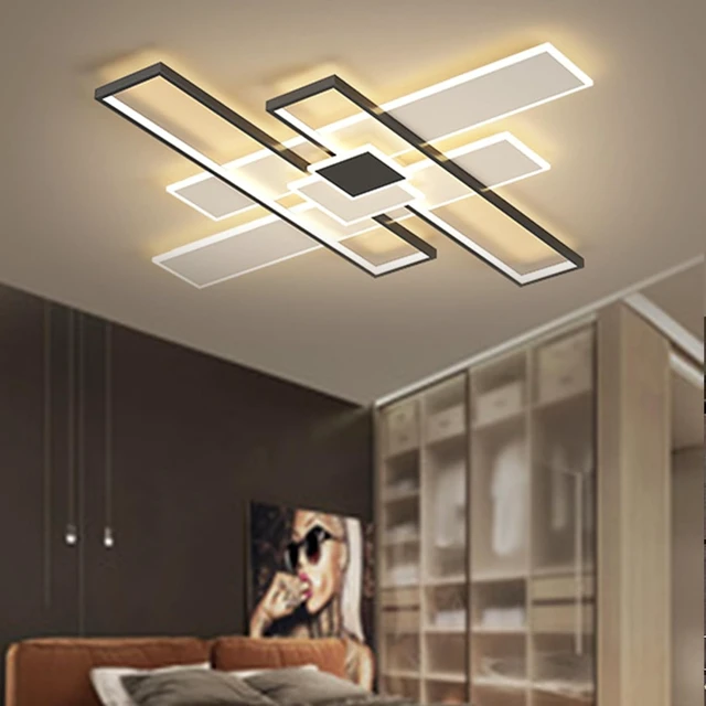 Alt view image 3 of 7 - Large Geometric LED Flush Mount Ceiling Light