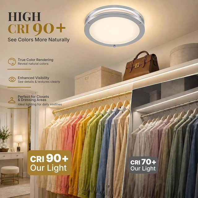 Alt view image 5 of 7 - 10-Inch Brushed Nickel Flush Mount LED Ceiling Lights Milk Glass