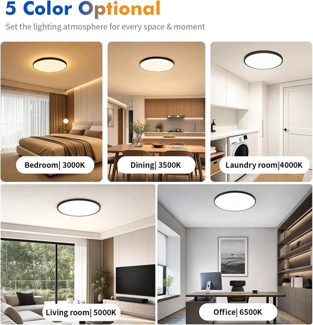 Alt view image 2 of 7 - 15 inch Flush Mount Ceiling Light,32W, 3343LM Led Ceiling Light Fixture