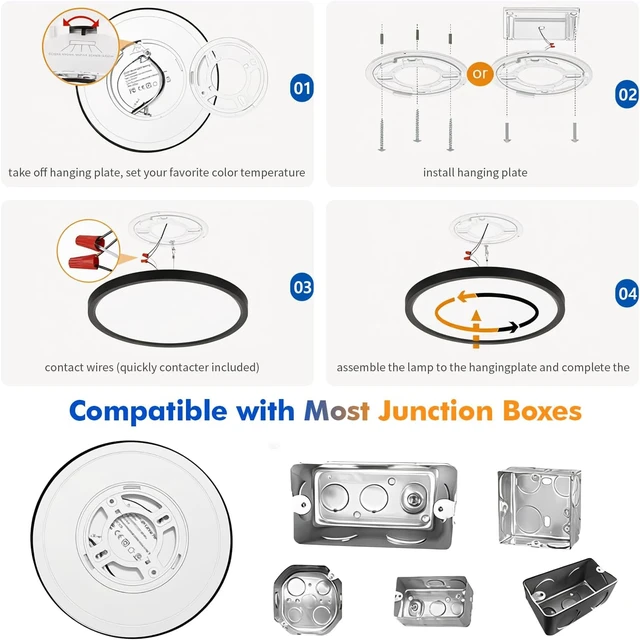 Alt view image 7 of 7 - 15 inch Flush Mount Ceiling Light,32W, 3343LM Led Ceiling Light Fixture