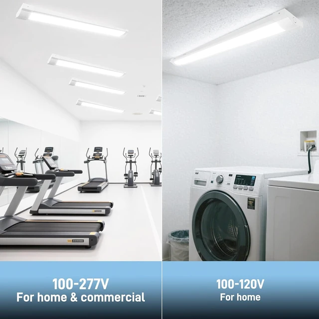 Alt view image 6 of 7 - 4FT LED Wraparound Light Fixture with 3 Wattages 24-40W /3 CCT 3000-5000K