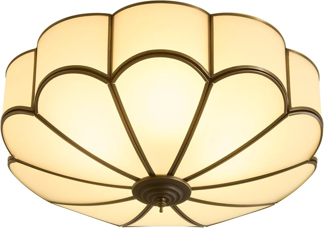 Main image of Vintage Bronze Ceiling Light - 17.7 In Mid Century Flush Mount Fixture