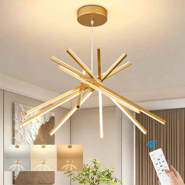 Main image of Modern Sputnik LED Chandelier,Gold Dimmable Hanging Pendant Light