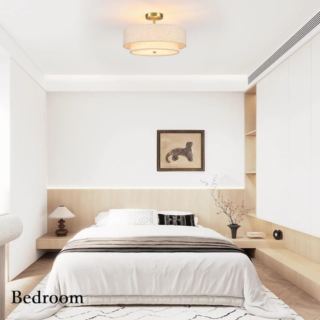 Alt view image 2 of 7 - Semi Flush Mount Ceiling Light Fixture for Bedroom