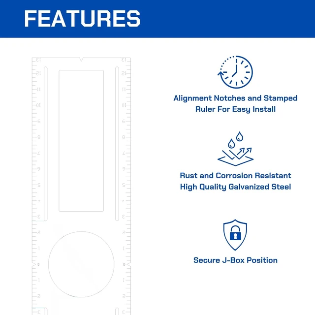 Alt view image 3 of 6 - 24 Pack New Construction Mounting Plate with Symmetric Round Hole 4 Inch Flat Steel Rough-in Wafer Light Bracket, LED Recessed Lighting Housing for Use with 4 Inch Models