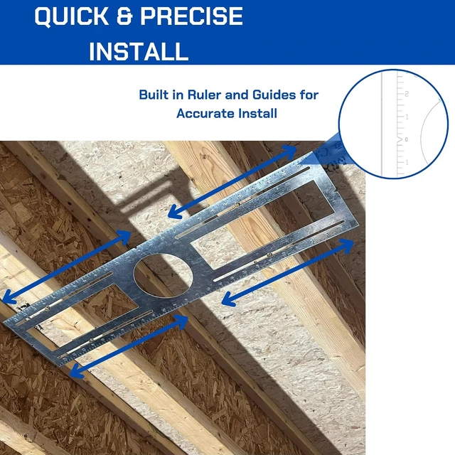 Alt view image 5 of 6 - 24 Pack New Construction Mounting Plate with Symmetric Round Hole 4 Inch Flat Steel Rough-in Wafer Light Bracket, LED Recessed Lighting Housing for Use with 4 Inch Models