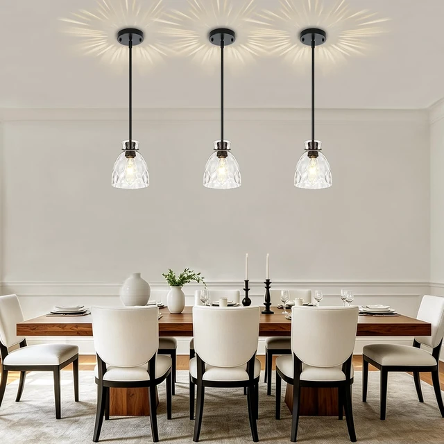 Alt view image 4 of 7 - Modern Black Pendant Lights Kitchen Island 1 Pack Hanging Light 5.9"