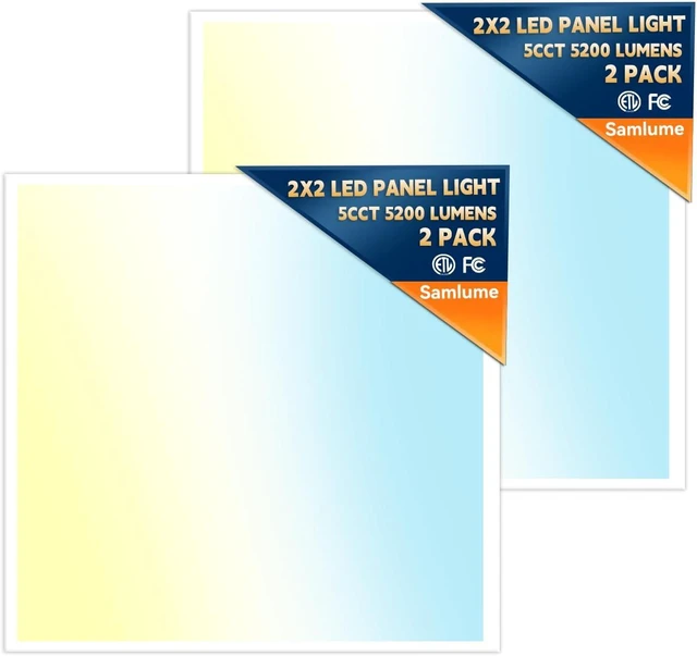 Main image of 2x2 LED Flat Panel Light, 5CCT 20-40W, 0-10V, Drop Ceiling, 2 Pack