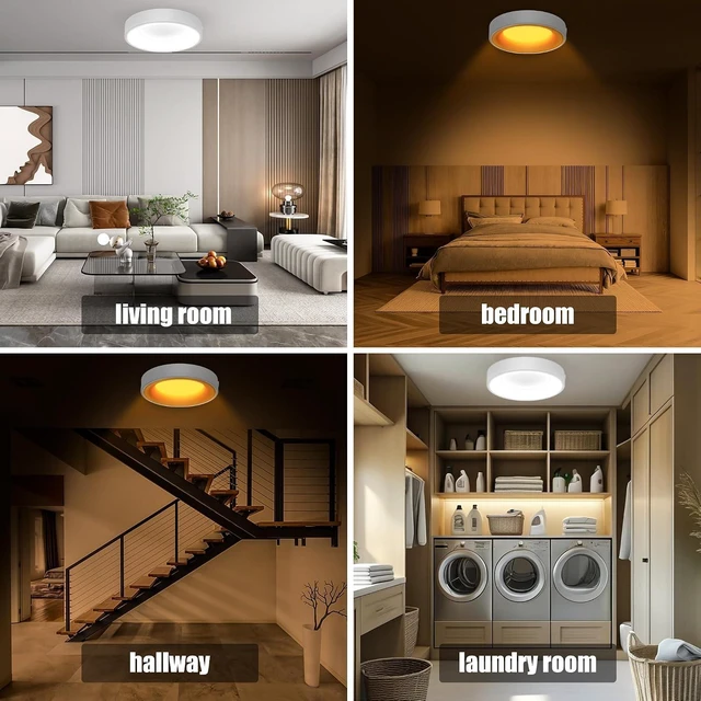 Alt view image 5 of 7 - 12 Inch LED Flush Mount Ceiling Light with Night Light, 5CCT & Dimmable, 20W 1550LM 2700K-5000K, Modern Round White Ceiling Fixture for Bedroom, Kitchen, Hallway, Living Room, Closets