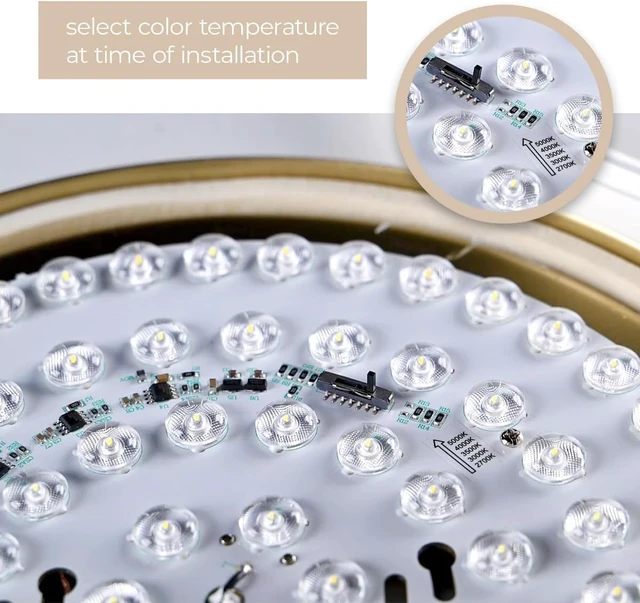 Alt view image 7 of 7 - Circlet Advantage 7in LED Round Flush Mount 16W 1,200 Lumens 5-CCT Selectable 2700-3000-3500-4000-5000K in Aged Brass