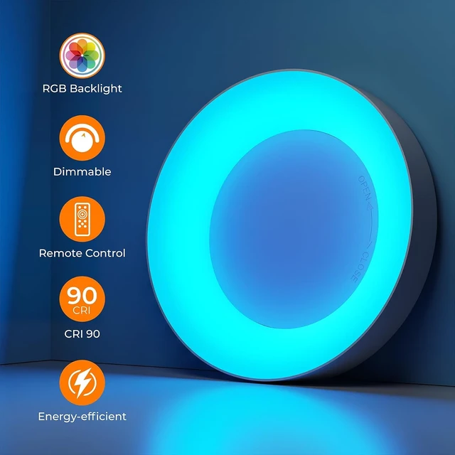 Alt view image 6 of 7 - Annaror 16 Inch RGB Led Flush Mount Ceiling Light with Remote Control, 36W 3600LM Dimmable Ceiling Lighting Fixture, 3000K-6500K Color Changeable, Modern White, for Bedroom Kids Room