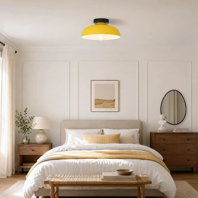 Alt view image 6 of 7 - Modern Semi Flush Mount Ceiling Light, Yellow Light (12.01 Inch)