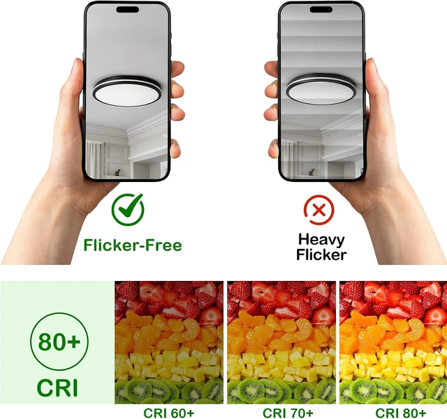 Alt view image 4 of 7 - 20inch Matte Black Round LED Flush Mount Ceiling Light IP54 50W